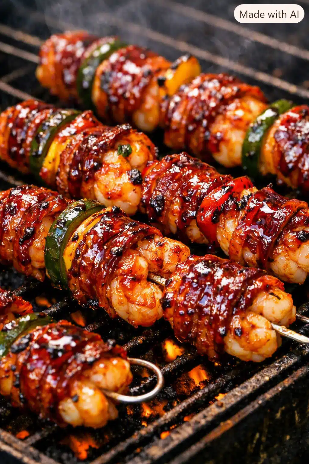 BBQ shrimp and bacon kabobs